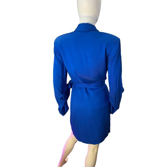 Zara Cobalt Blue Wrap V-Neck Dress NWT $80 Size Small - Picture 4 of 5